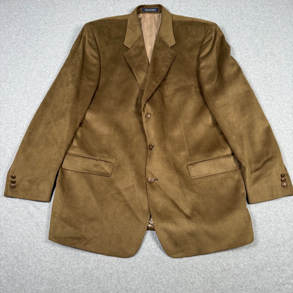 Brandini Robinsons-May Mens 46T Faux Suede Blazer Jacket Brown Made in Canada
